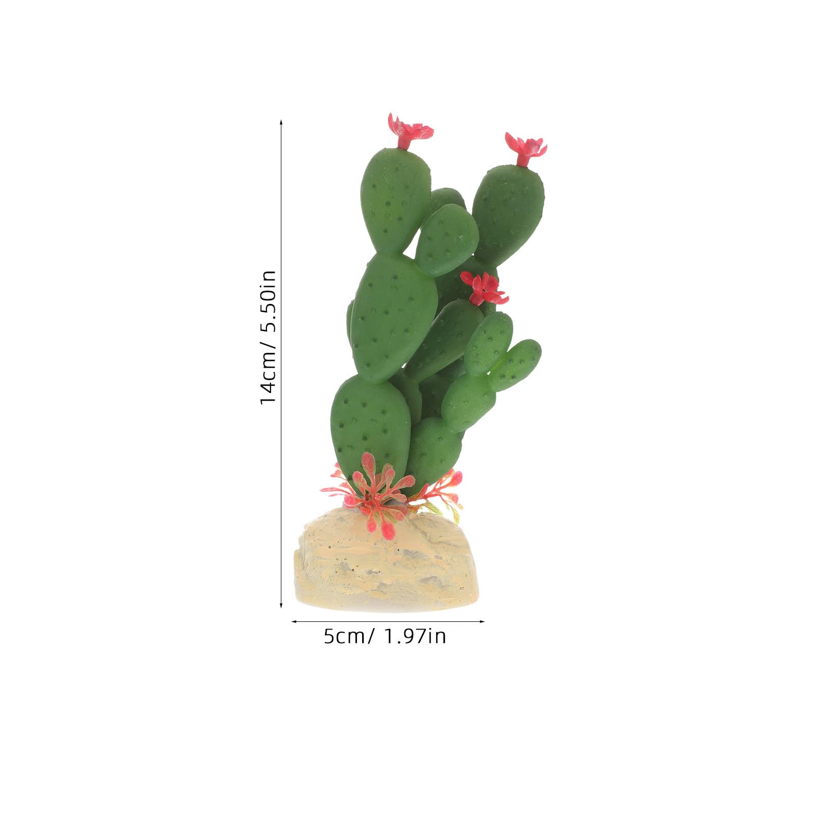 POPETPOP Artificial Cactus Plant-Simulation Plastic Aquatic Plants Aquarium Decoration Landscaping Fake Cactus Figurine Reptile